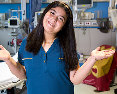 Young female shriners patient in Mission operation room